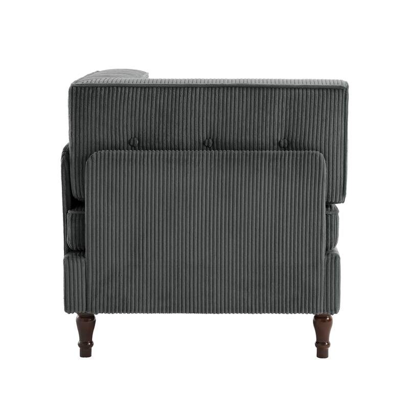 Modern Corduroy Corner Armchair Armless Chair sofa