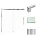 preview thumbnail 1 of 16, Madeline 60 in. W x 60 in. H Sliding Frameless Shower Door with Fixed Panel with Clear Glass - 56-60-in W x 60-in H Polished Chrome