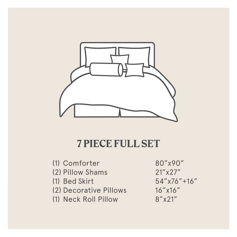 Paseo Road Sierra Suede Chenille Jacquard Western Bedding 7 Piece Comforter Set with Bed Skirt, Shams, & Accent Pillows