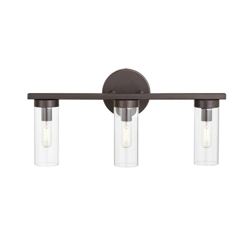 KAWOTI Modern Dimmable Bathroom Vanity Light with Clear Cylinder Glass