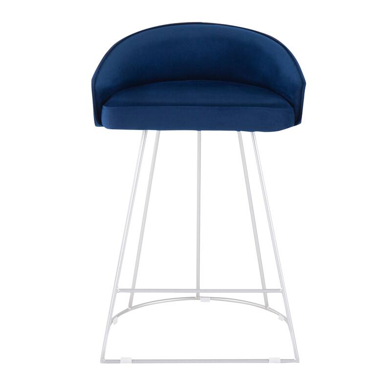 Silver Orchid Haid Velvet Upholstered Counter Stool (Set of 2)