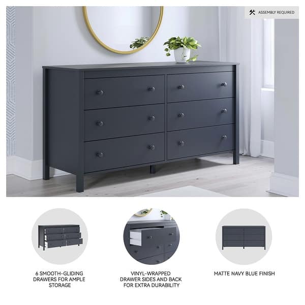 Signature Design by Ashley Simmenfort Blue 6 Drawer Dresser - Bed Bath &  Beyond - 41709643