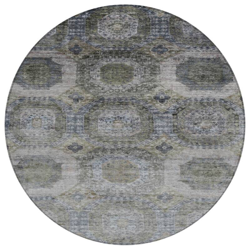 HomeRoots Medallion Transitional Rectangle Outdoor Rug