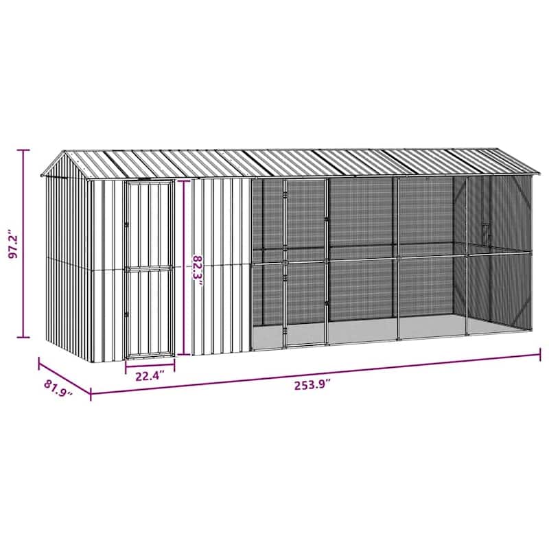 vidaXL Bird Cage Anthracite Galvanized steel