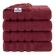 preview thumbnail 14 of 45, American Soft Linen 100% Cotton Turkish Bath Towels Large, 4 Pack Luxury Hotel Spa Quality Turkish Bath Towels Bathroom Sets Bordeaux Red