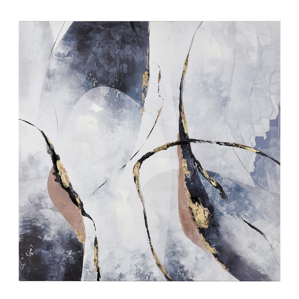 Elk Home Power Dark Blue Fabric 32 Inch Wide Wall Art