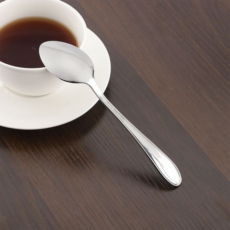 Caffee Shop Stainless Steel Flatware Tea Spoons Scoops Porridge Silver Tone 5pcs - Silver Tone