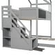 preview thumbnail 17 of 16, Twin over Full House Bunk Bed with Storage Staircase and Blackboard, White