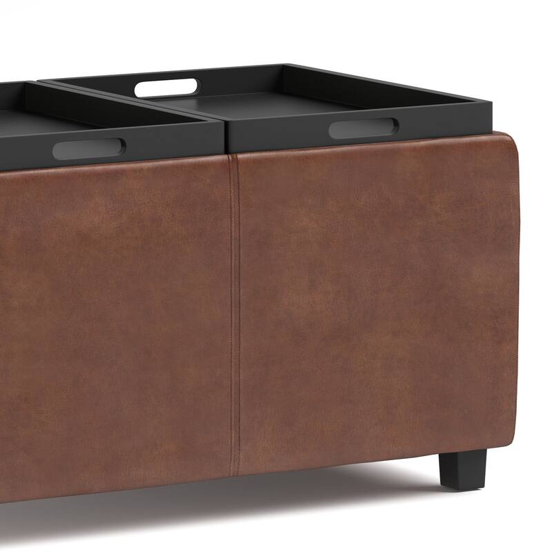 Modern Storage Ottoman for Living Room - Dark Brown