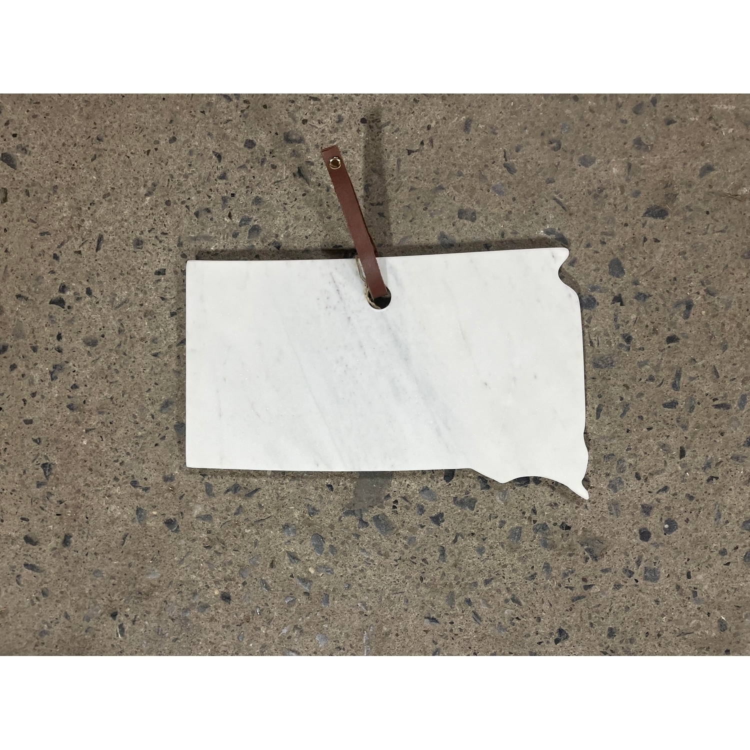 Lg Polished Marble "South Dakota" Cutting Board - A - White