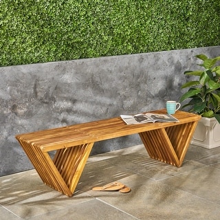 Metropol Outdoor Acacia Wood Bench by Christopher Knight Home