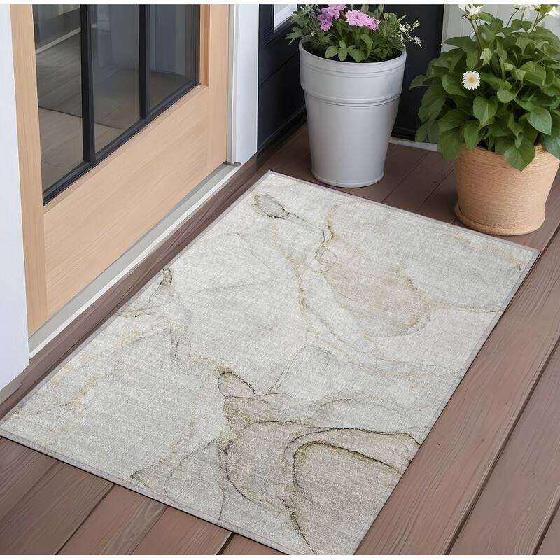 Rami Graceful Floral Weather Resistant Classic Meets Modern Outdoor Rug - 2' x 3' - Multi