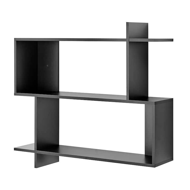 Danya B. Manasa Floating Geometric Kilter Two-Tier Wall Shelf