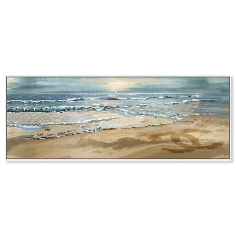Relaxing Time at Beach Panoramic Canvas by Art Remedy - White - 54" x 20"