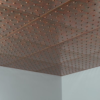 FASÄDE Dome Decorative Vinyl 2ft x 2ft Lay in Ceiling Panel in Copper Fantasy (5 Pack)