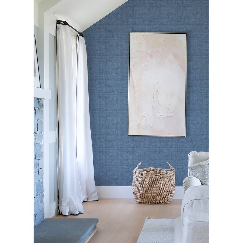 Exhale Stone Faux Grasscloth Wallpaper