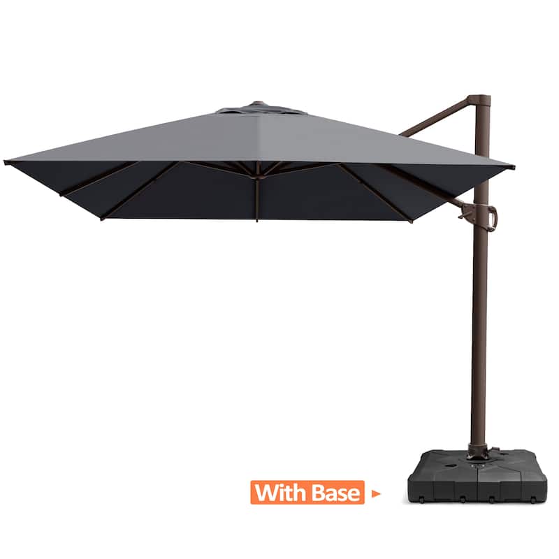 Pellebant 10 x 13 FT Patio Cantilever Umbrella Outdoor Offset Umbrella with Base