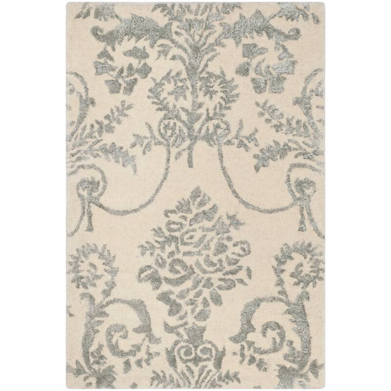 SAFAVIEH Handmade Bella Eleanor Modern Floral Wool Rug - 2' x 3' - Ivory/Grey
