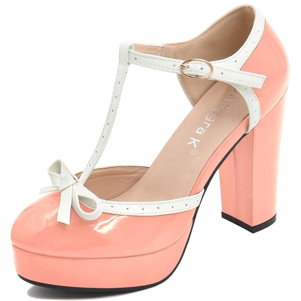 t strap platform pumps