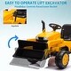 preview thumbnail 4 of 5, 12V Ride On Tractor, Battery Powered Electric Excavator With Front Loader, Digging Handle, Remote Control, Headlight