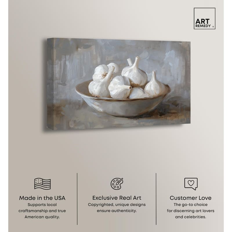 Garlic Bowl Canvas by Art Remedy, Gallery Wrapped