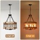 preview thumbnail 6 of 8, Anmytek Modern Farmhouse 5-Light Wood Cage Chandelier Drum Pendant Lights for Dining Room - 19.6" D x 22.3" H