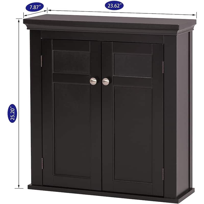Spirich Home Bathroom Cabinet Wall Mounted with Doors and Shelves, 2 Doors Shuttered Wall Cabinet, Bathroom Wall Cabinet, White