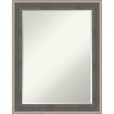 Cottage Half-Inch-Bevel Wood Framed Wall Mirror - Cottage Grey Silver - 23 x 29 in