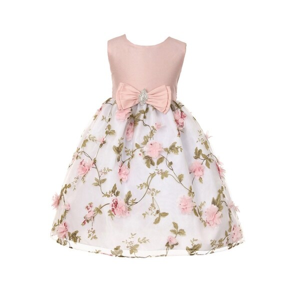 girls pink floral dress