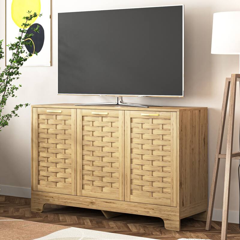 Wood Sideboard Buffet Storage with Adjustable Shelf