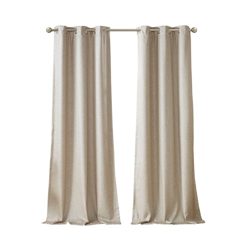 Tonal Printed Faux Silk Total Blackout Curtain Panel