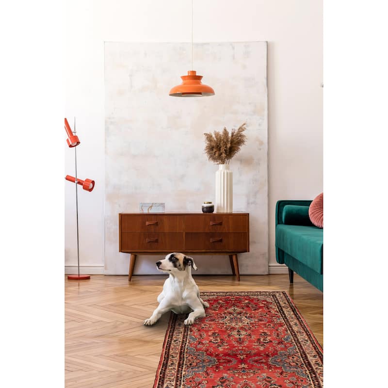 ECARPETGALLERY Hand-knotted Andelz Red Wool Rug - 3'3 x 10'3