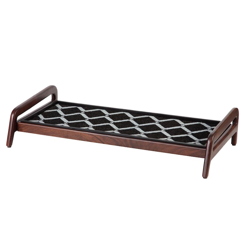 Jani Single-Tier Brown Stand 3-Pair Rubber Boot Tray - San Tropez