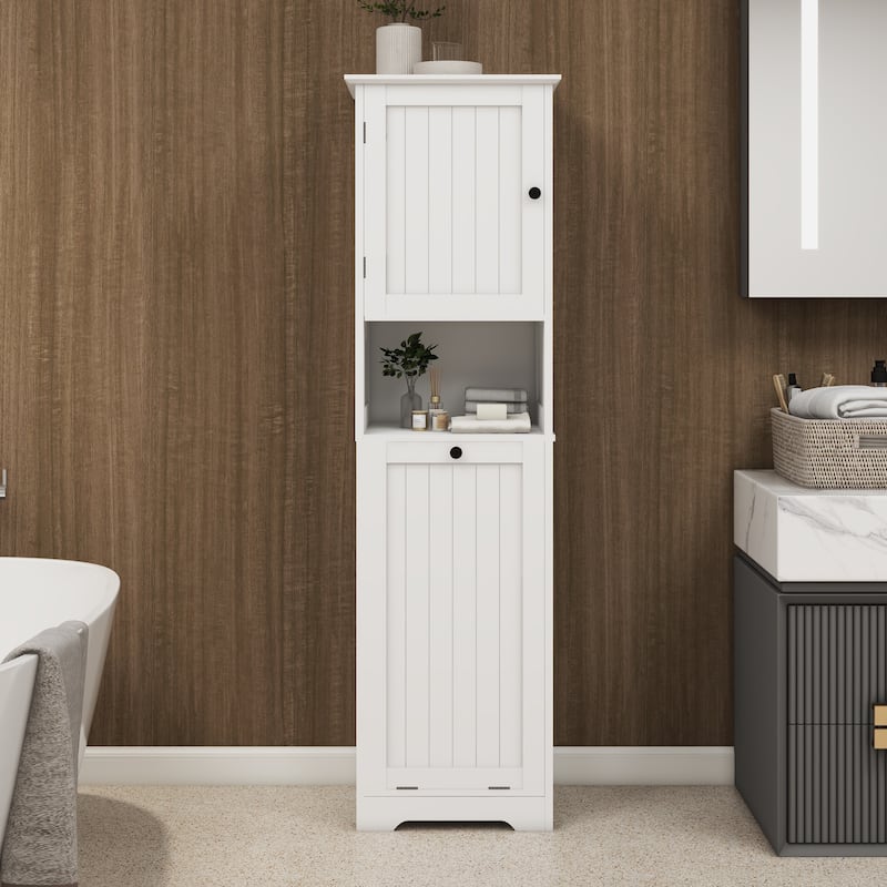 1-Compartment 1-Door Tilt-Out Laundry Sorter Cabinet