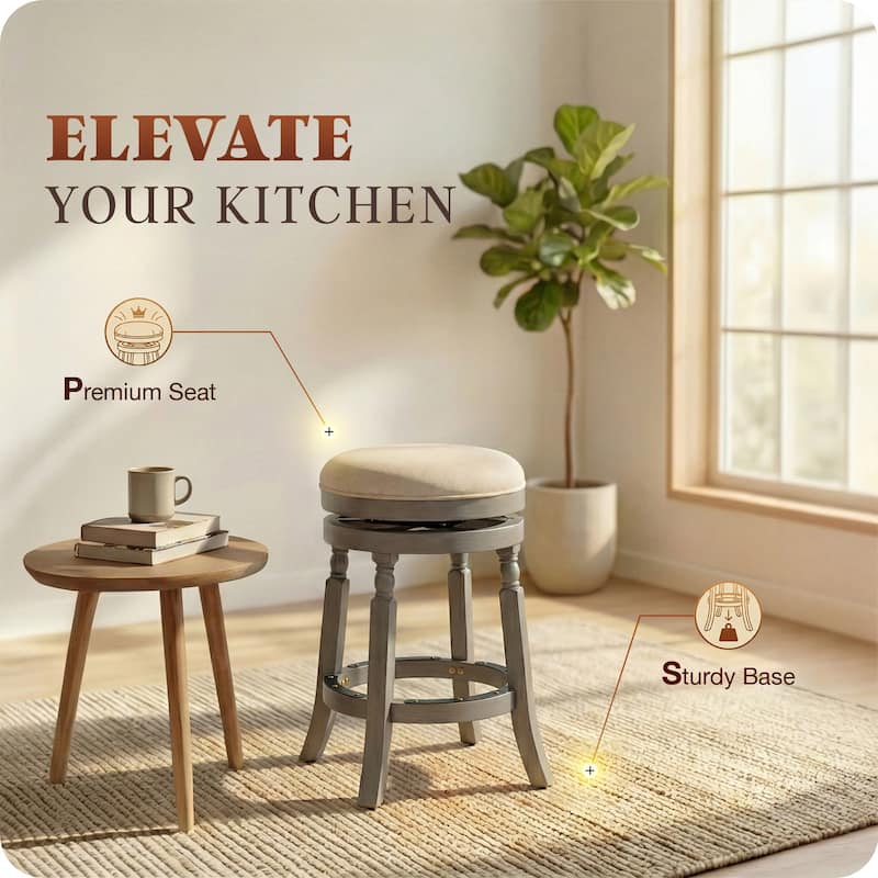 DTY Indoor Living Palmer Lake Backless Swivel Counter or Bar Stool