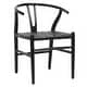 preview thumbnail 1 of 10, Bunker Leather and Teak Dining Chair Black