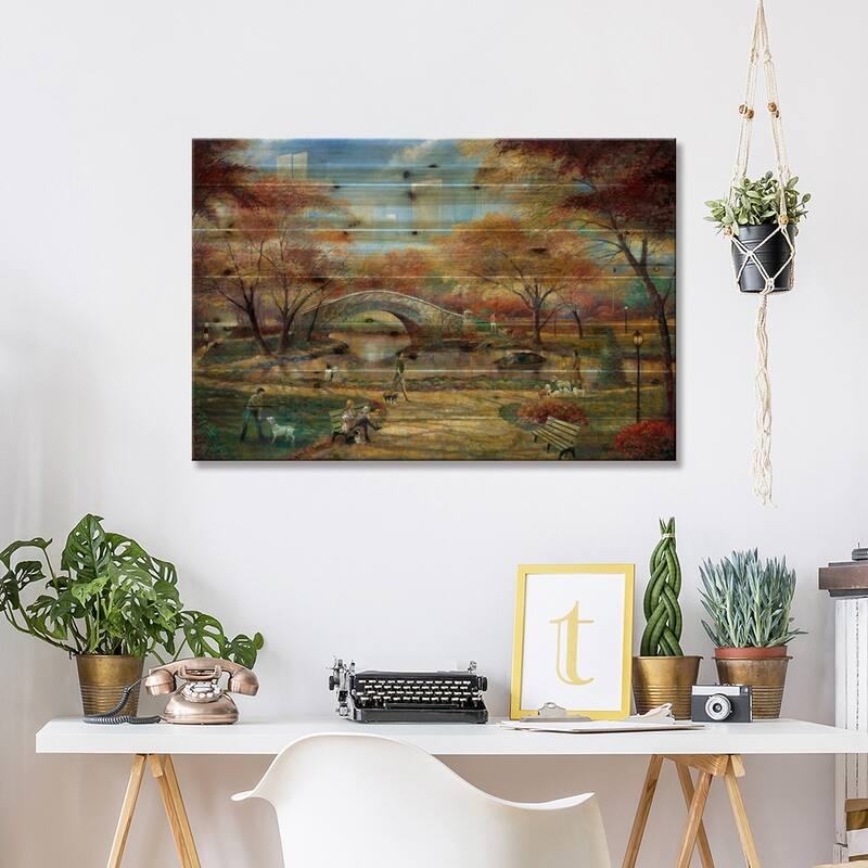 Dog Park Print On Wood by Ruane Manning - Multi-Color