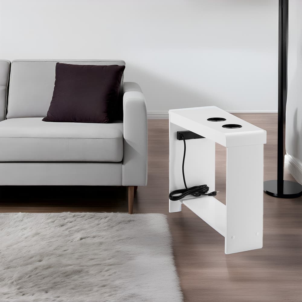 Nightstand with Charging Station - End Table with USB Ports & Outlets