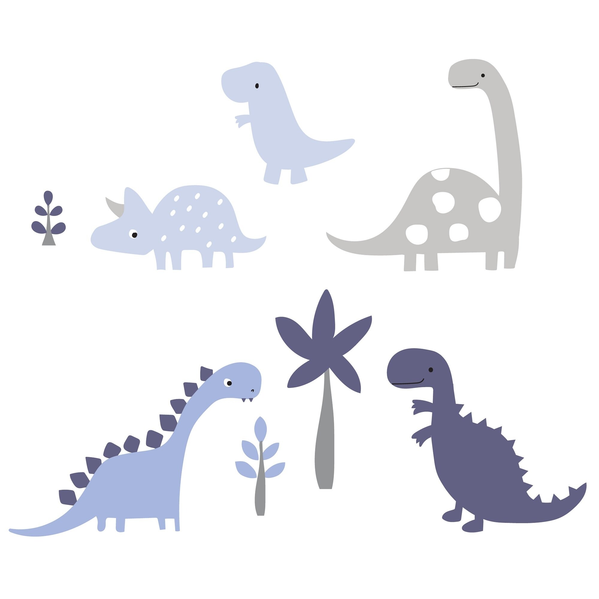 Bedtime Originals Roar Blue Gray Dinosaur Wall Decals Appliques