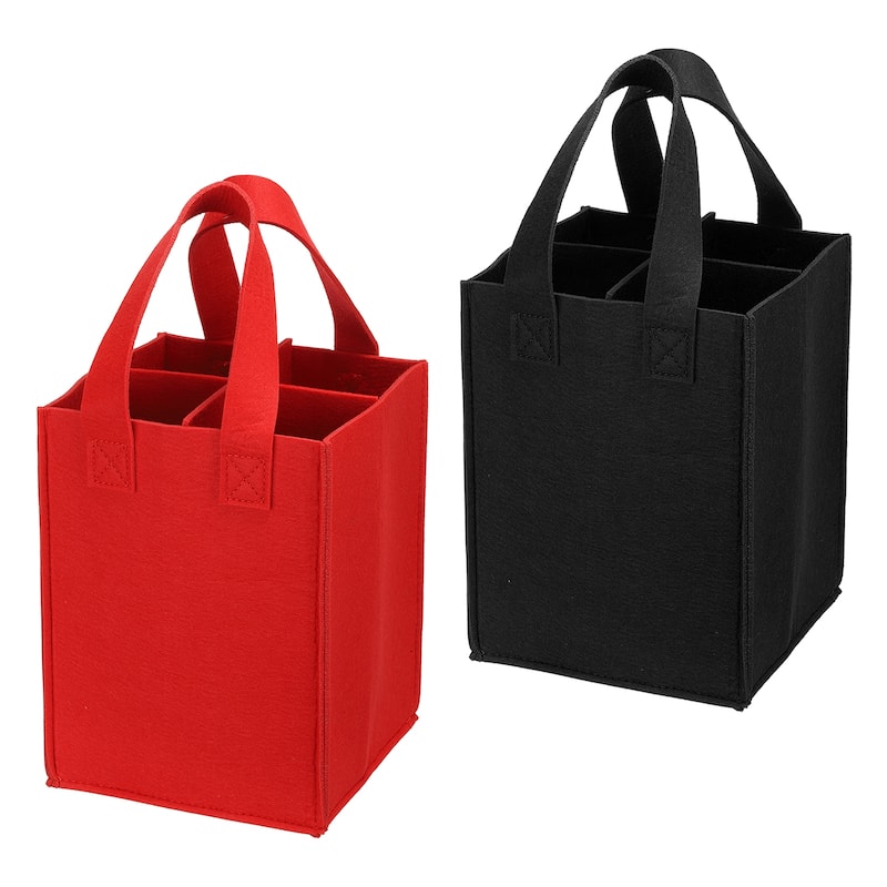 4 Bottle Wine Carrier Tote Bag, 2 Pcs Wine Bottle Carrying Bag