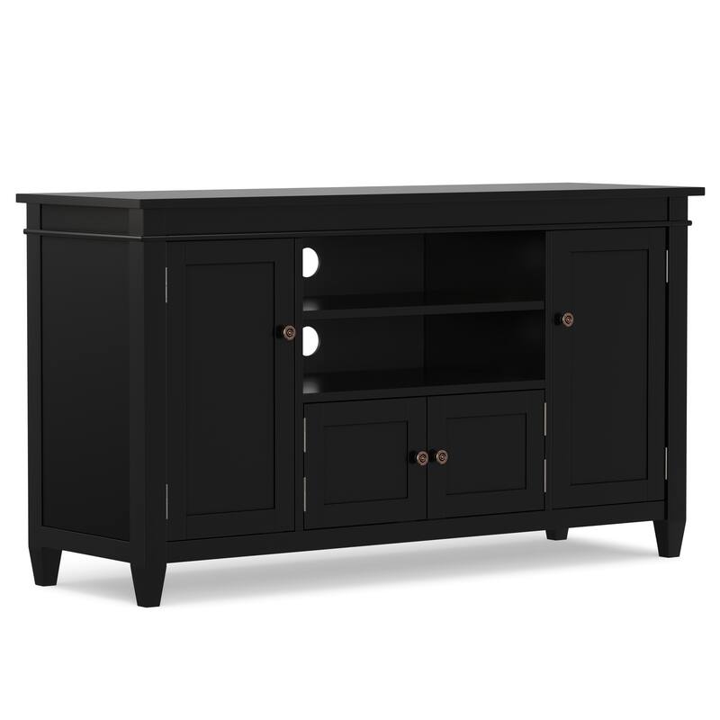 WYNDENHALL Sterling SOLID WOOD 54 inch Wide Transitional TV Media Stand For TVs up to 60 inches