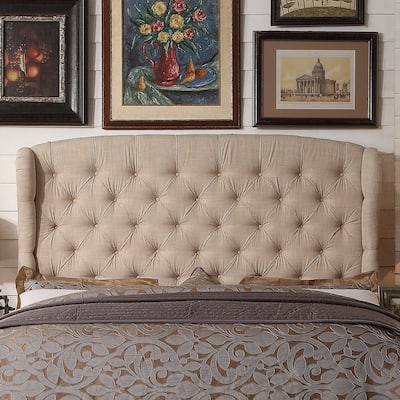 Moser Bay Furniture Feliciti Tufted with Wings Upholstery Headboard, Queen Size, Grey