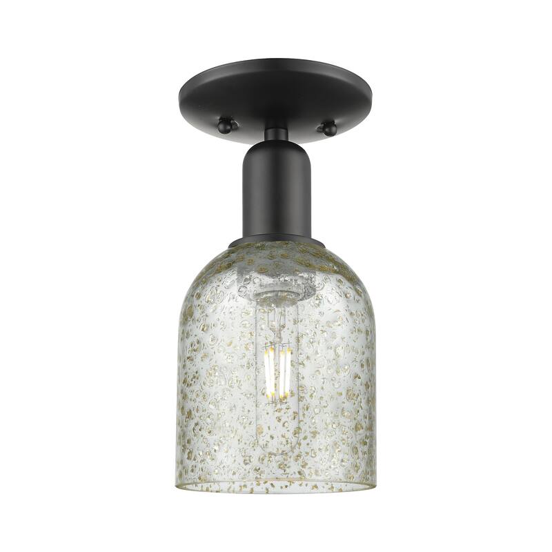 Innovations Lighting Endless Possibilities Arcadia - Caledonia - 1 Light 5" Semi-Flush Mount - Matte Black/Mica