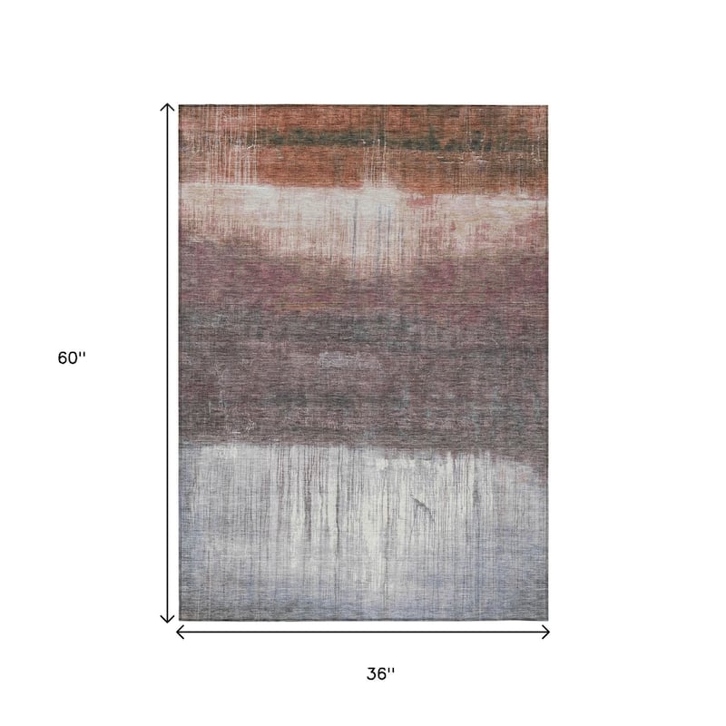 HomeRoots Abstract Transitional Rectangle Outdoor Rug