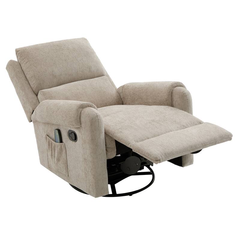 Manual Recliner Massage Recliner Chair Nursery Recliner Chair Swivel Rocker Recliner Sofa with a Side Storage Pocket