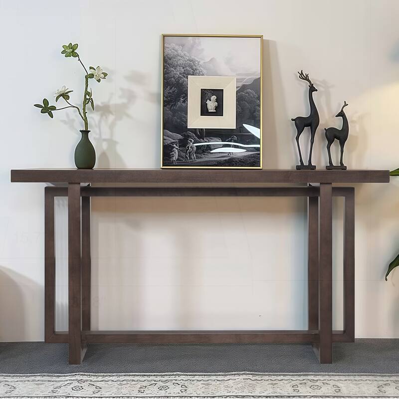 Versatile Space-Saving Console Table for Various Settings - Espresso