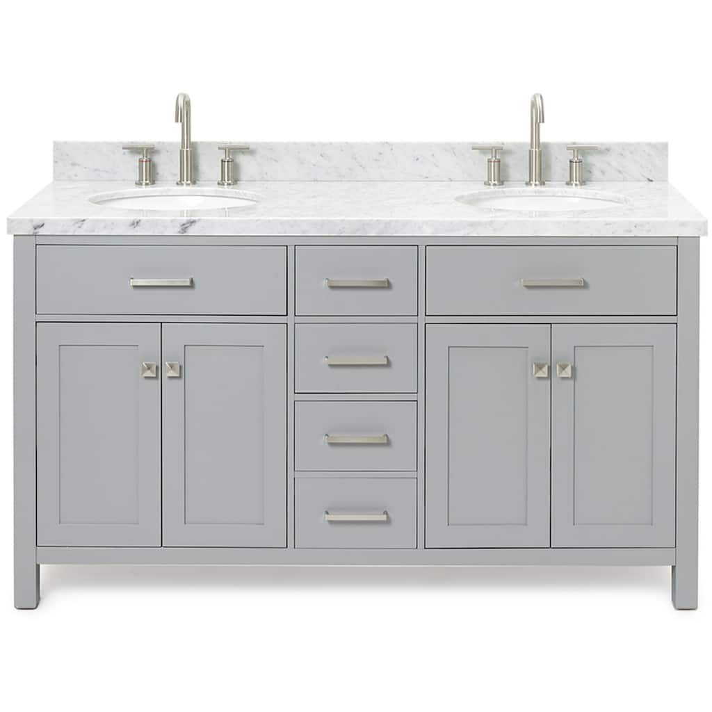 Ariel H061DCWOVO Bristol 61" Free Standing Double Oval Basin Vanity