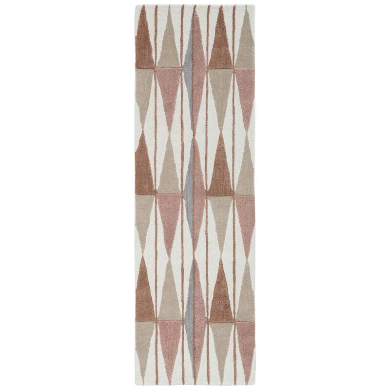 Terra by Obeetee Retro Verve Rust Rug - 2'6"x8' - Straw Stripe