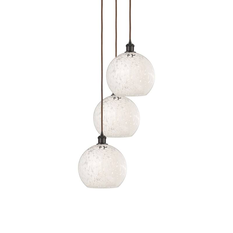 Innovations Lighting 113B-3P-11-17 White Mouchette Pendant White - Oil Rubbed Bronze