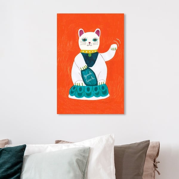 Shop Wynwood Studio Lucky Cat World And Countries Wall Art Canvas Print Asian Cultures Red White Overstock 31586504